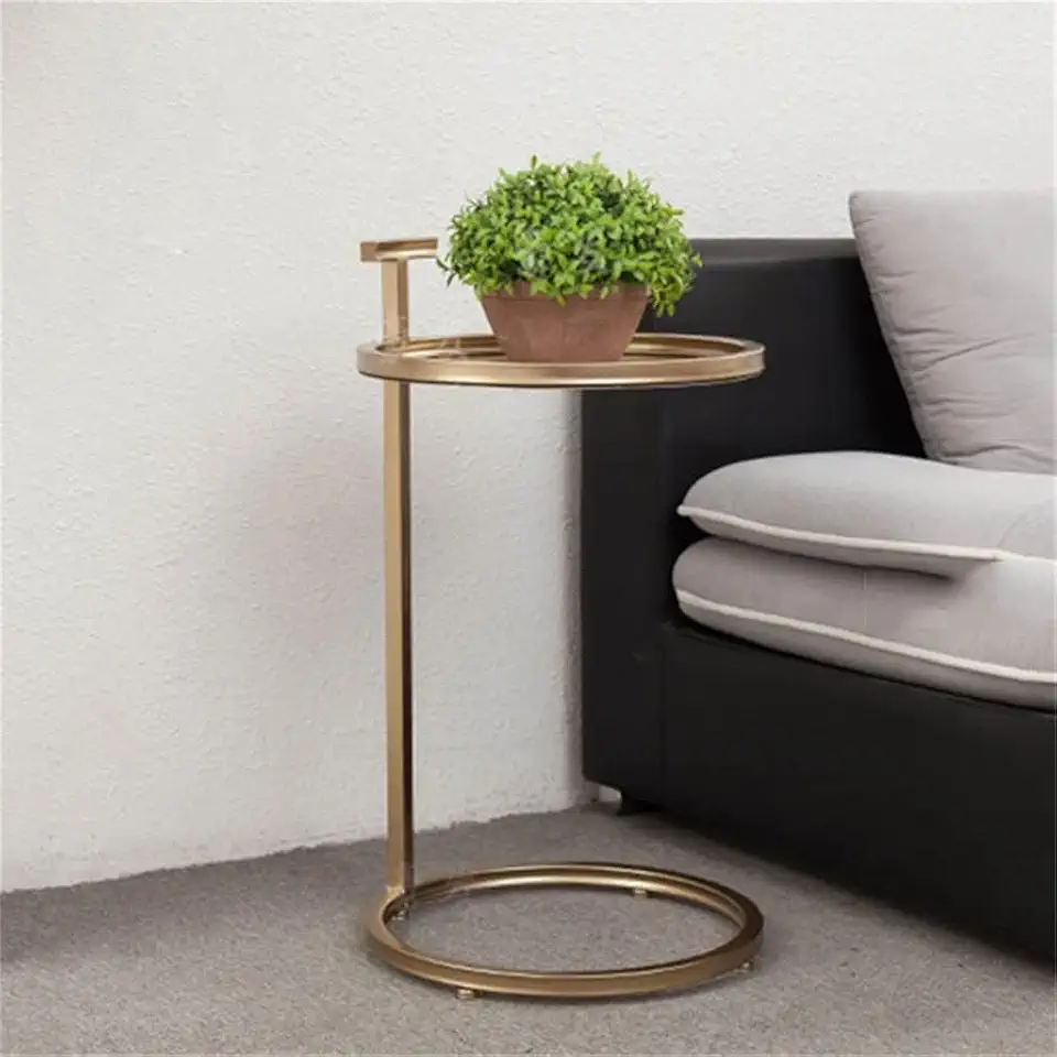 Nordic Side Table Living Room Luxury Coffee Table Home Furniture Balcony Leisure Table Full Iron Bedside Small Round Table
