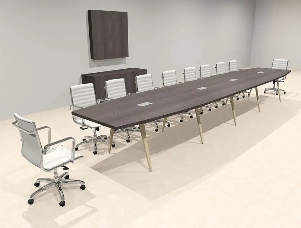 Modern Boat Shaped 20' Feet Conference Table, OF-CON-CW49