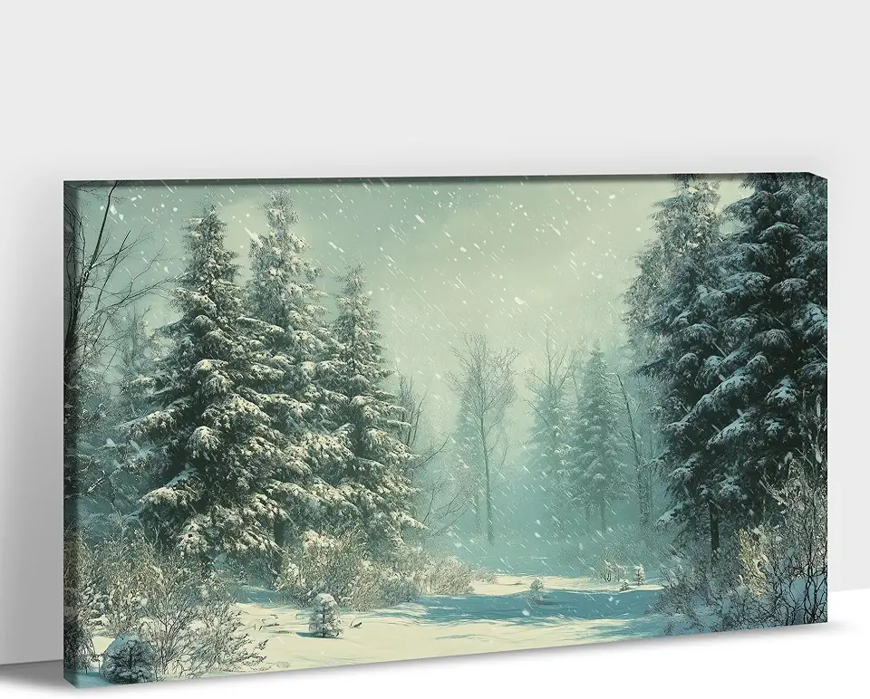 CXVU Christmas Wall Art, Christmas Pictures Wall Decor for Living Room, Winter Wall Art Framed, Christmas Tree Canvas Wall Art for Bedroom, Christmas Artwork Ready To Hang 24''x36''