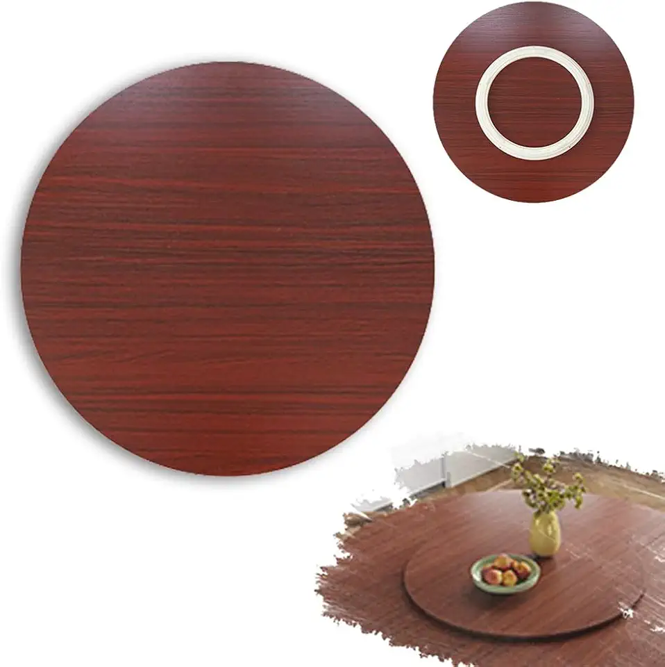 20 24 27 30 36in Lazy Susan Turntable Dining Table Turntable, Wood Rotating Serving Tray Round Tabletop Rotating Tray for Dining Table Centerpiece(Teak,70 cm (27 in))
