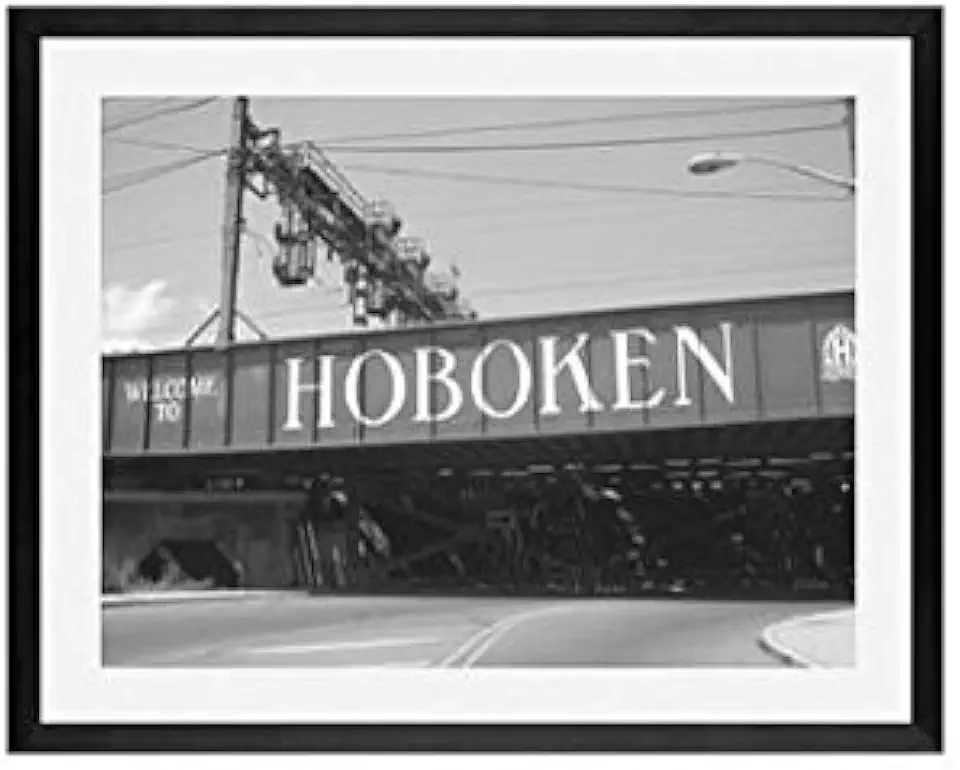 Hoboken Framed Wall Art Print - Home Wall Decor picture frame 14x18 inch City of Hoboken New Jersey