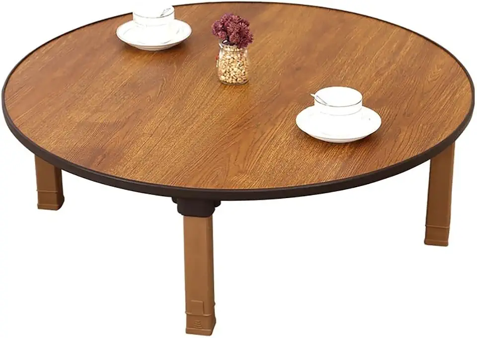 Folding Table, Home, Korean Dining Table/Round Table/Kang Table/Low Table/Study Table, Suitable for Tatami/Bay Window/Tea House (Size : 70cm)
