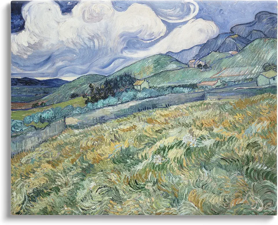 Stupell Industries Mountain Landscape Behind Saint Paul Classic Canvas Wall Art, Design by Vincent Van Gogh