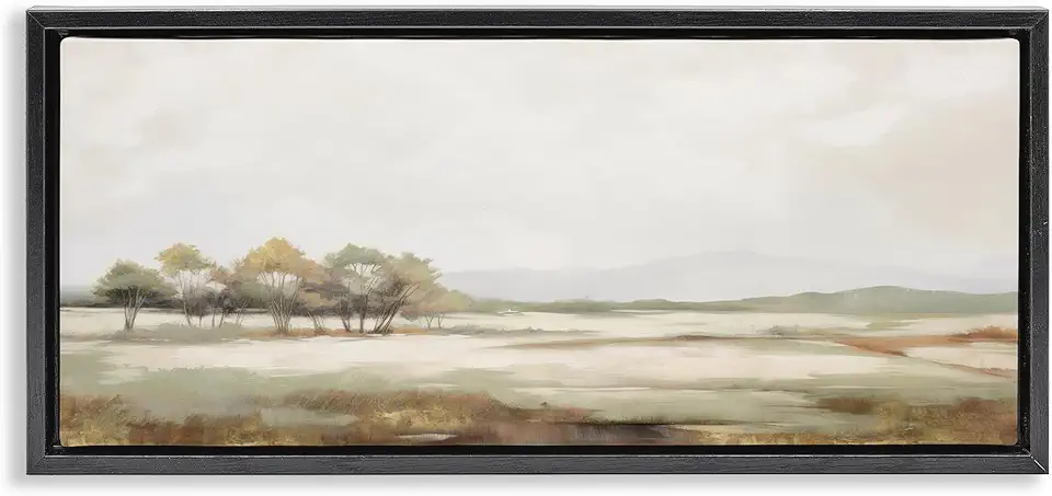 Stupell Industries Secluded Rural Scenery Black Framed Floater Canvas Wall Art Design by Irena Orlov, 31 x 14