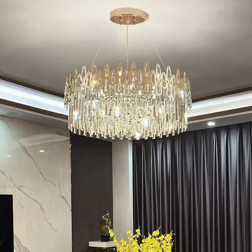 Luxury Water Drop Modeling Art Living Room Crystal Chandelier Creative Dining Room Bedroom Lamp