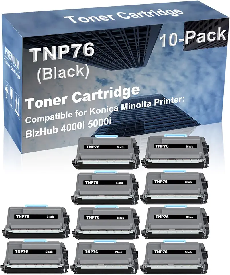 10-Pack Compatible High Yield BizHub 4000i 5000i Printer Cartridge Replacement for Konica Minolta TNP76 (ACF0033) Toner Cartridge (Black)