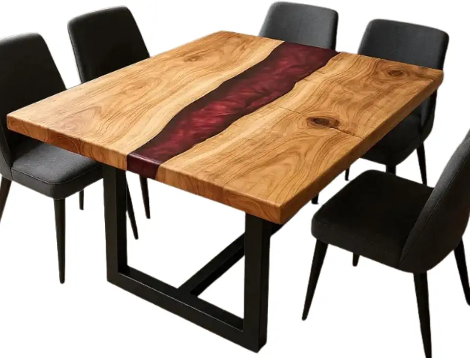 Luxury Red River Table, Unique Living Room Furniture Decor, Beach Table, Office Table, Red Sofa Table, Coffee Table, Dining Table, Home Decor, Gift New home, Bedside Table (36x80 inch)