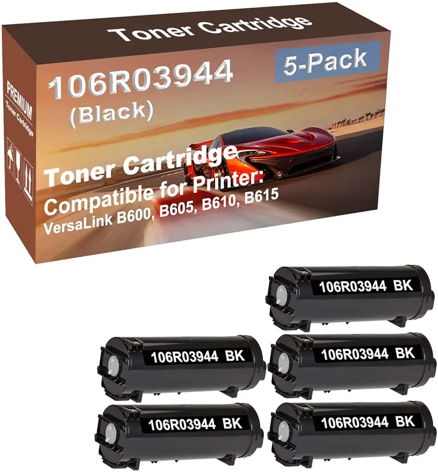 5-Pack Compatible High Capacity 106R03944 Imaging Toner Cartridge use for VersaLink B600, B605, B610, B615 Printer (Black)
