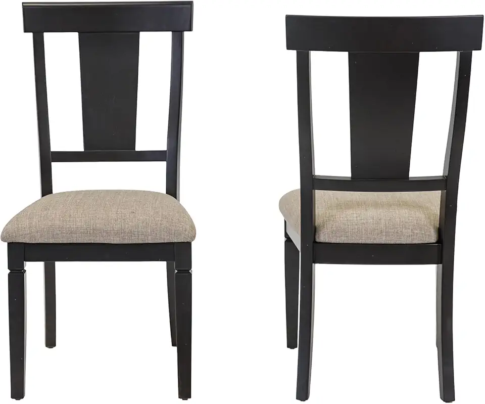 Martin Furniture Two Wood Traditional Kitchen Table Chairs, Dining Seats, Black