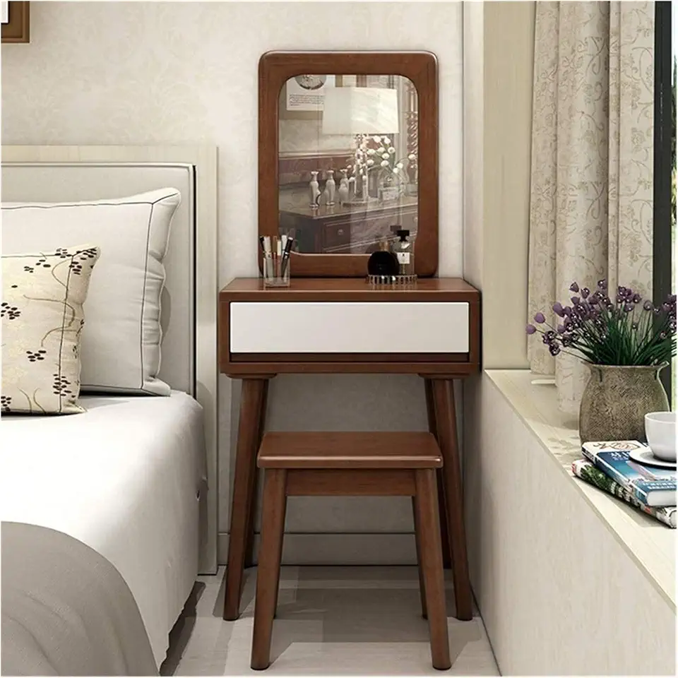 high-end Dressing Table 2 in 1 Makeup Vanity Desk Makeup Dresser Table Dressing Table Mirror Set with Drawers and Stool Bedroom (Color : D) (C)