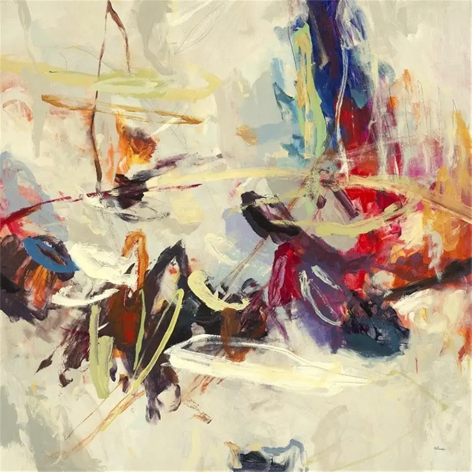 Giant Art 84x84 Positive Energy III Fine Art Giant Canvas Print in Pink