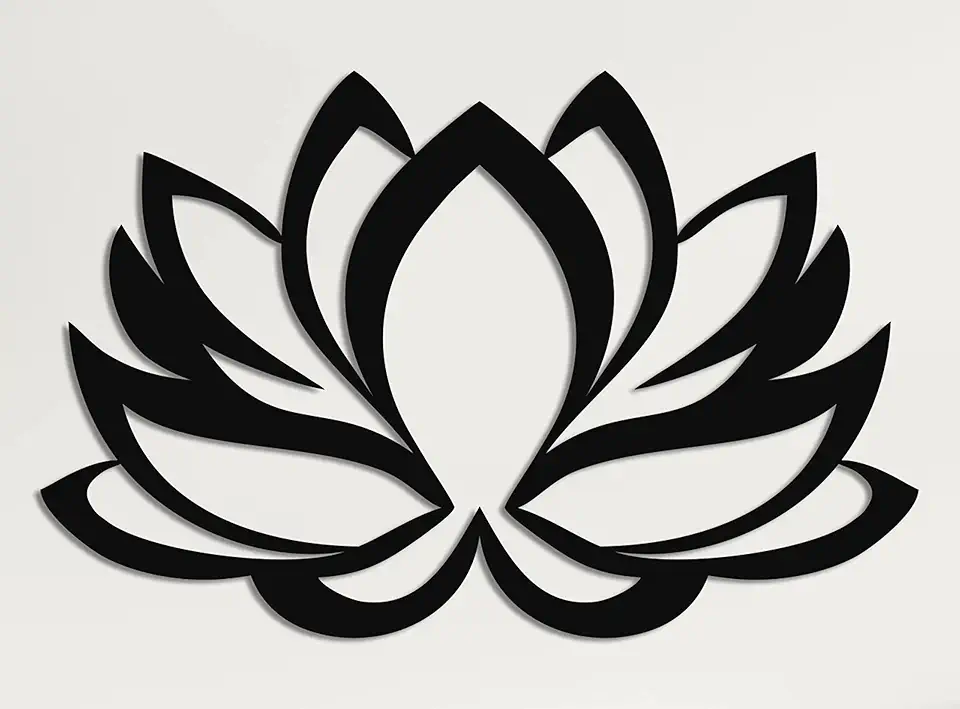 Metal Wall Art - Lotus Flower - Metal Wall Decor Home Office Decoration Yoga Studio Décor, (18