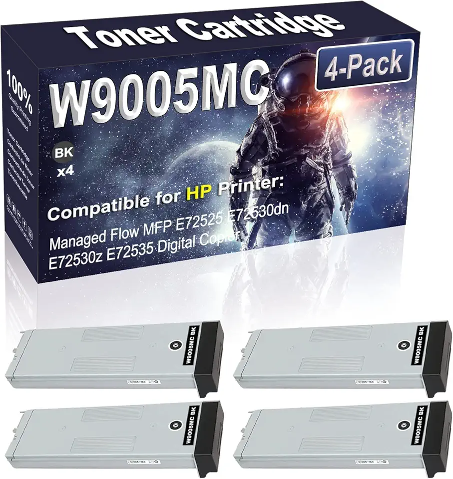 4-Pack (Black) Compatible W9005MC Laser Toner Cartridge Replacement for HP Managed Flow MFP E72525 E72530dn E72530z E72535 Printer