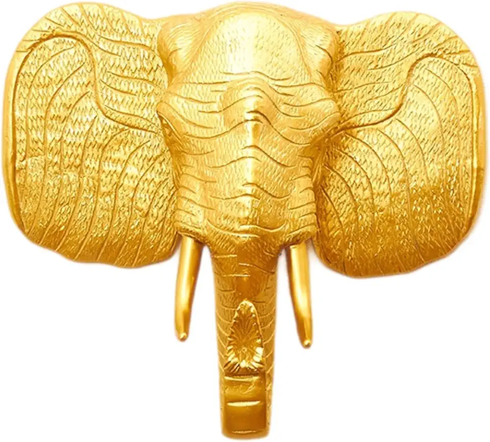 BSapp Handmade Elephant Head Wall Decor, Wall Art Decor Animal Head Hanging Statue For Office Bedroom Hallway And Study (Size : 20.47in)