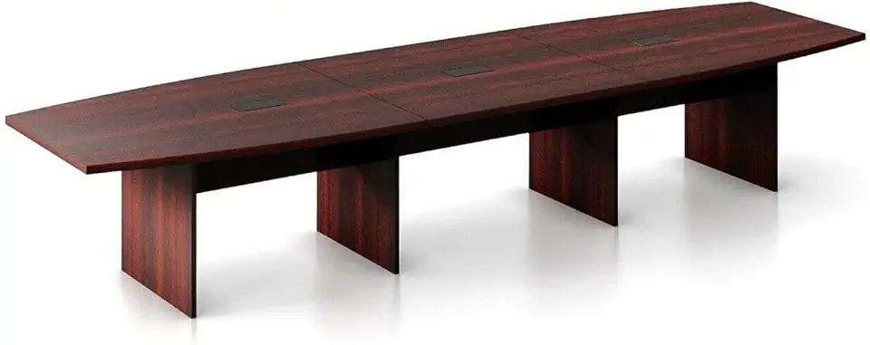 New Mahogany 14 FT Executive Boat Shaped Conference Table Racetrack Meeting Boardroom Room Office Desk Modern Furniture Wood 165