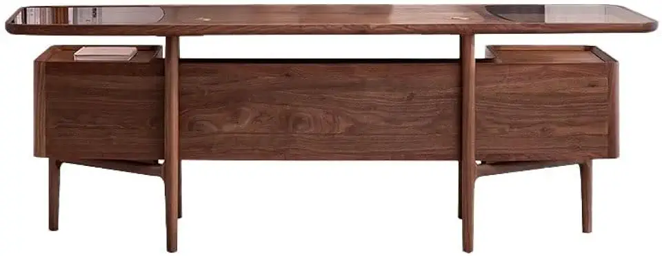 CHICKEN Computer Desk Chinese Walnut Solid Wood Desk Adult Home Desk Boss Desk Light Luxury Modern Desk Small Apartment Standing Desk, 182*82*76cm