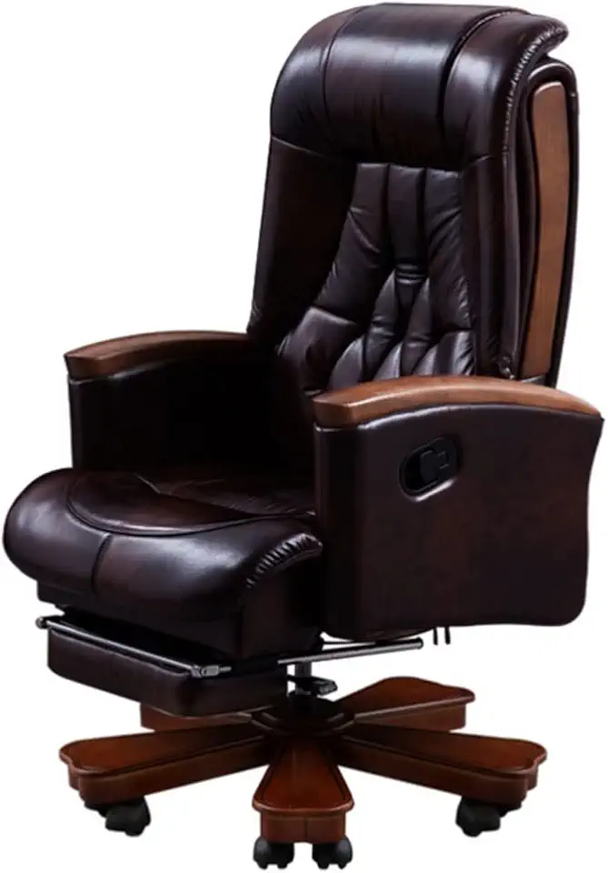 Swivel Chairs Executive Office Chairs with Footrest,Comfortable Cowhide Adjustable Chairs,Home Office Computer Gaming Chairs