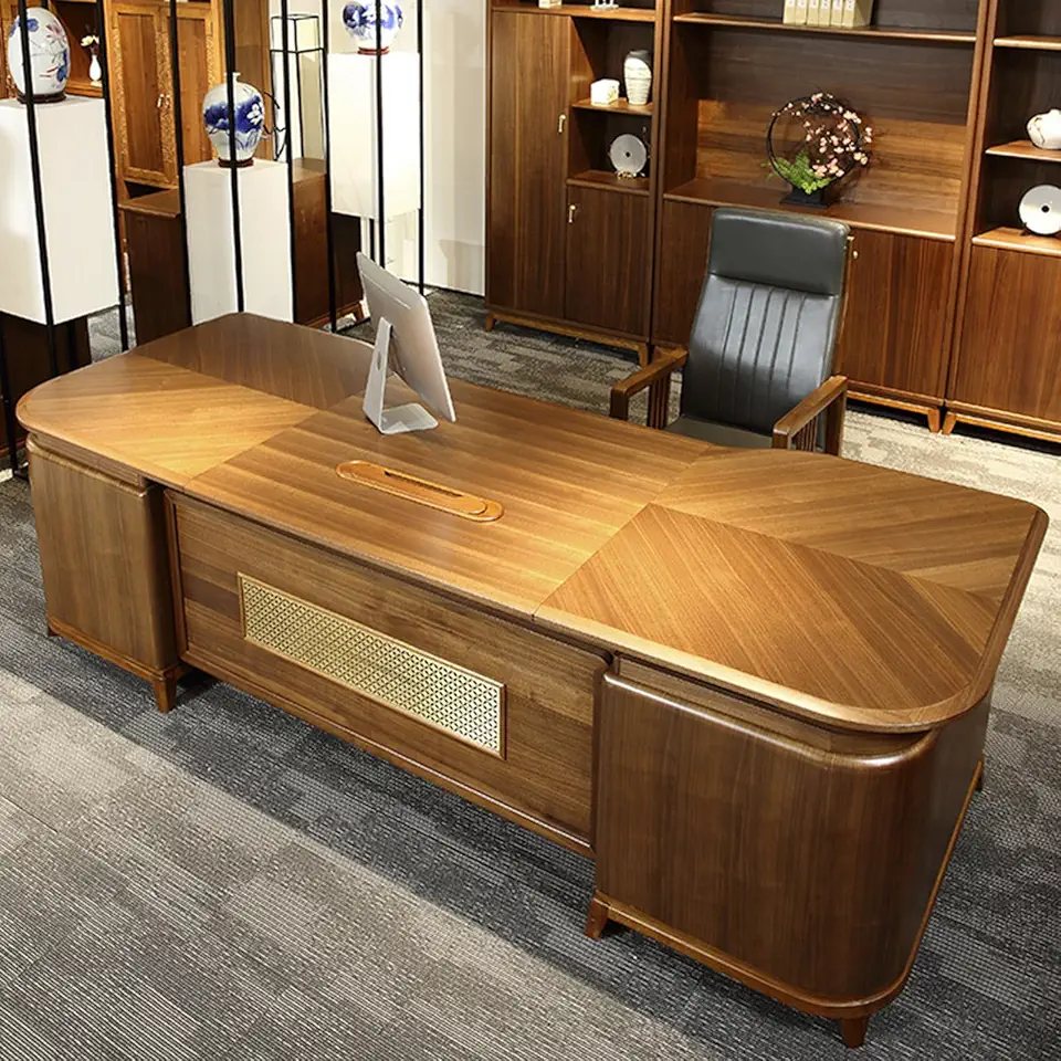 OUDINI Mid Century Modern Writing Study Desk Home Office Executive Desk Writing Study Desk Computer Desk for Home Office