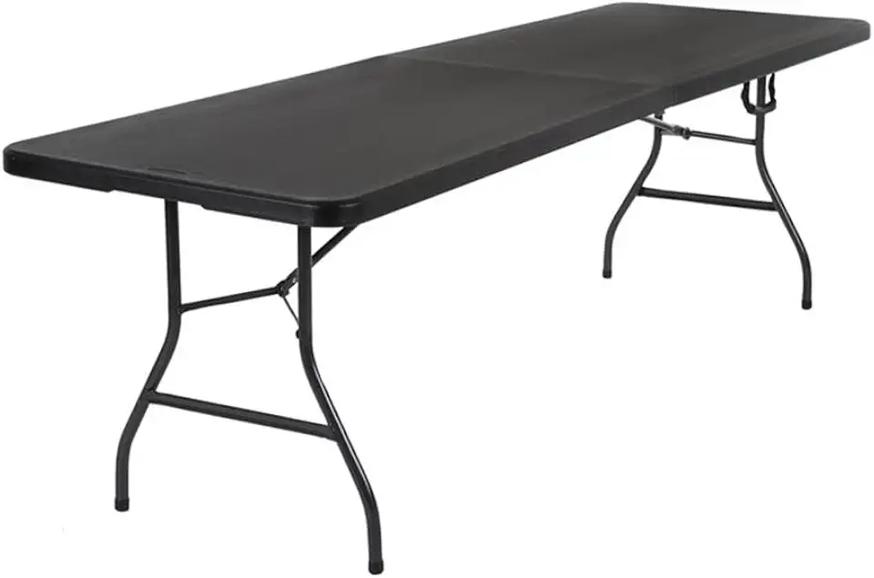 Sponsored Ad - Pemberly Row 8' x 30'' Fold-in-Half Blow Molded Folding Table in Black