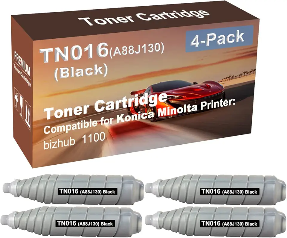 4-Pack Compatible High Yield MagiColor 1100 Printer Waste Toner Container Box Replacement for Konica Minolta TN016 TN-016(A88J130) Printer Cartridge (Black)