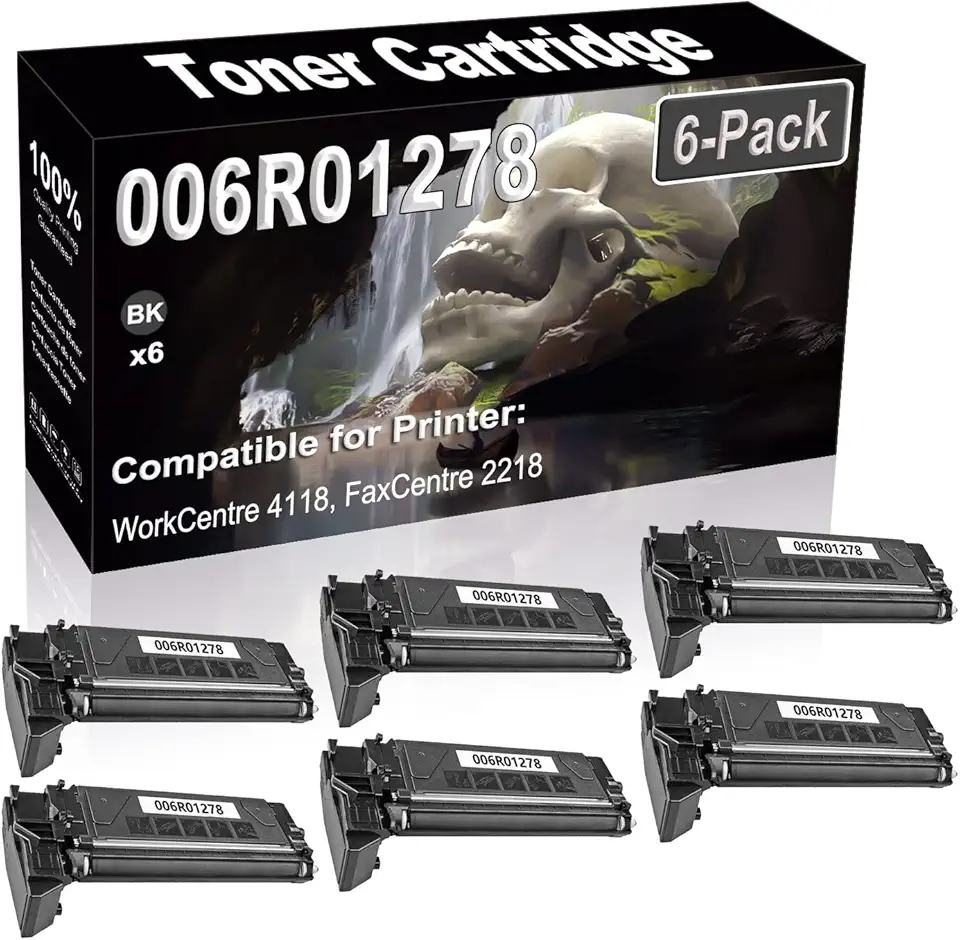 6-Pack Compatible High Capacity 006R01278 Imaging Toner Cartridge use for WorkCentre 4118 FaxCentre 2218 Printer (Black)