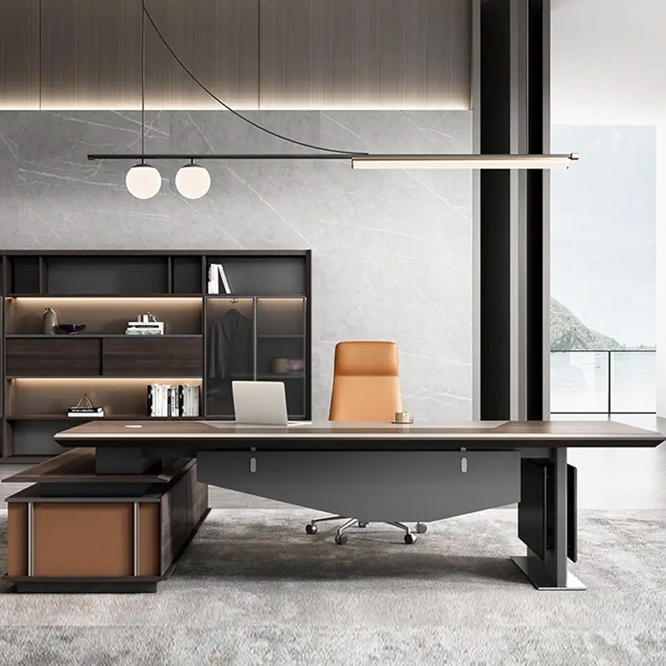 OUDINI Modern Light Luxury Executive Desk Rectangular L Shaped Desk Table Top Computer Desk Office Executive Desk Stand Up Desk