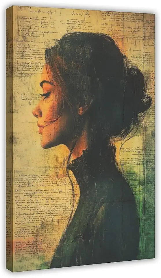 ZMLIS Abstract Woman Portrait Wall Art – French Vintage Aesthetic Canvas Print Canvas Art Poster And Wall Art Picture Print Modern Family Bedroom Decor Posters 20x30inch(50x75cm)