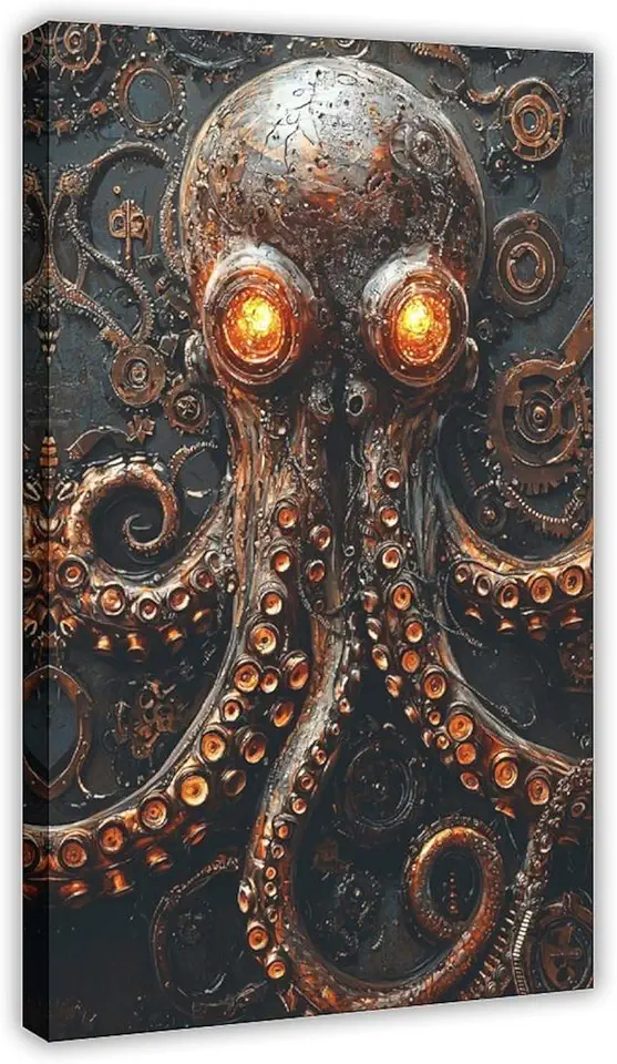 Victorian Mechanical Sea Creature Art – Gothic Nautical Wall Poster Print Canvas Poster Wall Art Decor Print Picture Paintings for Living Room Bedroom Decoration 20x30inch(50x75cm)