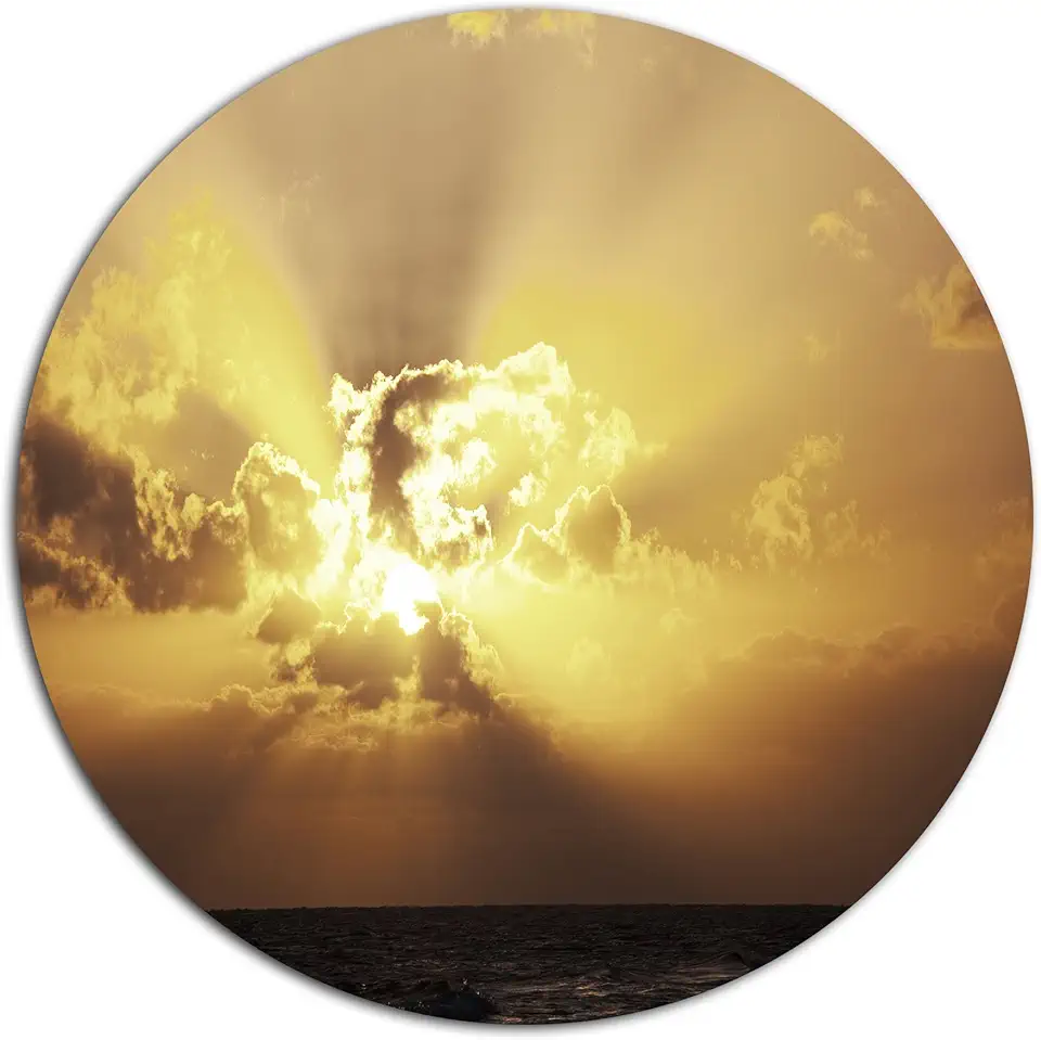 Designart MT12747-C23 Wall Art-Disc of 23 inch, 23'' H x 23'' W x 1'' D 1P, Yellow