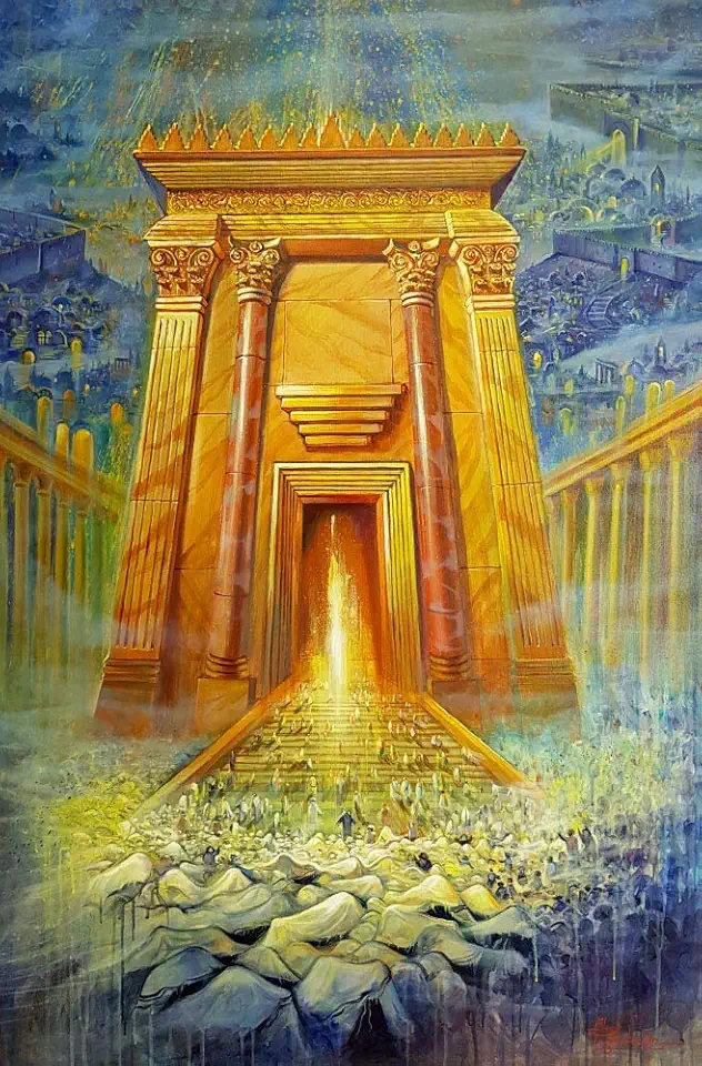 Alex Levin Light of The Third Jerusalem Temple Painting - Limited Edition on Canvas, Size 30
