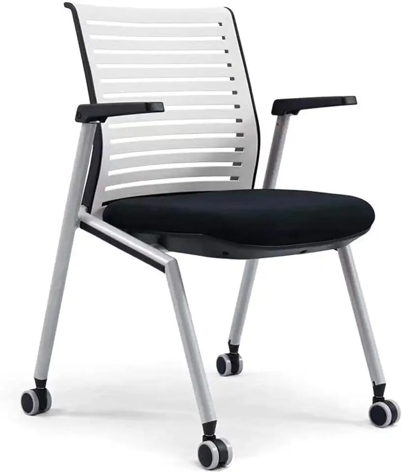 Office Chair Folding Office Chair with Wheel, Table and Metal Leg with Writing Board and Arm for Tablet (Color : with Writing Board, Size: 60 x 50 x 8