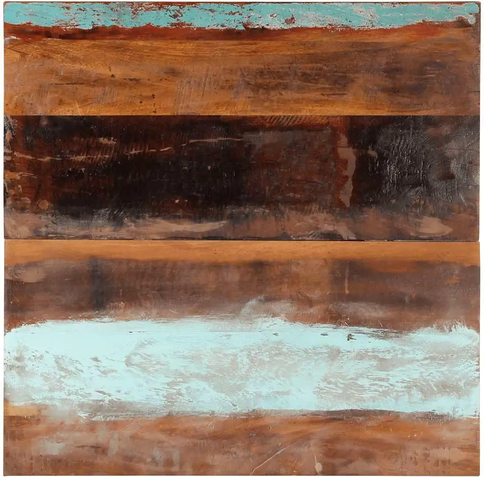 Rustic Square Dining Table Top 31.5x31.5 Inch Solid Reclaimed Wood with Polished Finish for Modern Traditional Spaces, Durable Surface for Meals and Workspace, Versatile