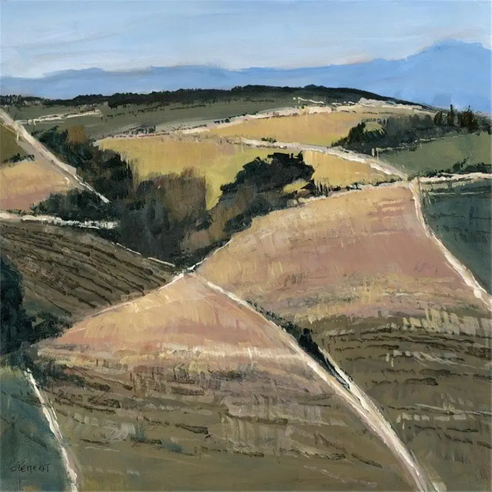 Giant Art 84x84 Serene Landscape 9 Fine Art Giant Canvas Print in Pink