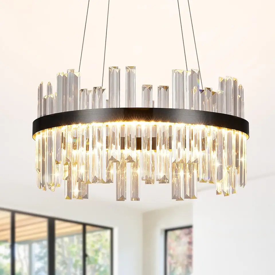 Modern Round Crystal Led Chandelier: 19.7