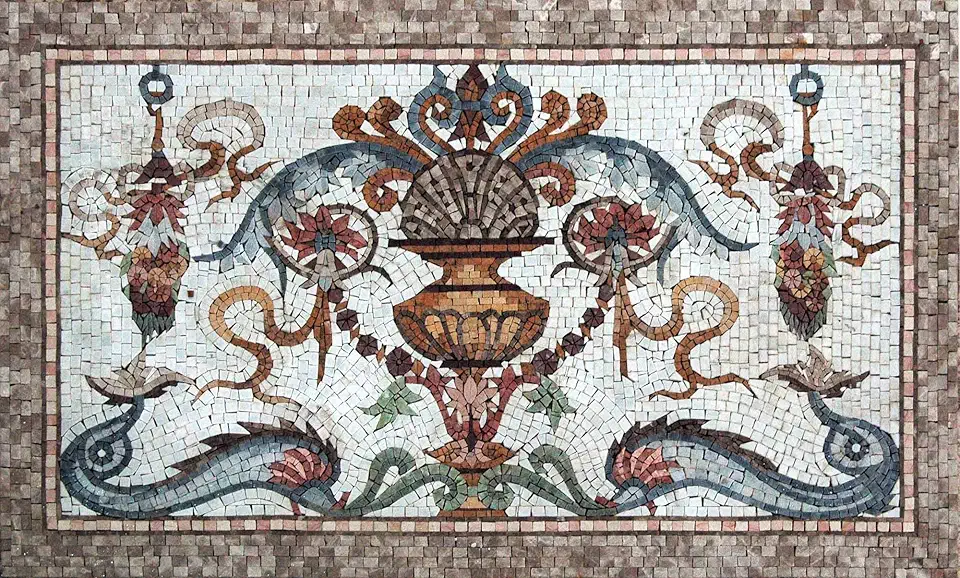 Mozaico Mosaic Art - Vase of Marble | Mosaic Designs | Mosaic Artwork | Mosaic Wall Art Floor Inlay by Mozaico | Handmade Mosaics | 44