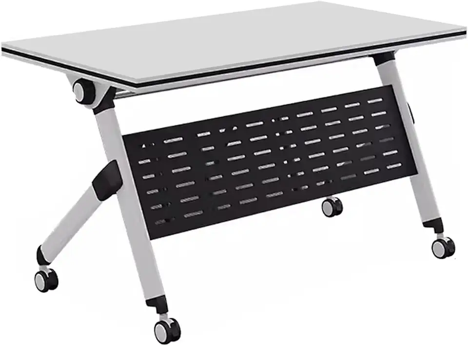 Mobile Flip Top Training Table with Wheels and Baffle Folding Conference Table for Office and Classroom (6PCS 62.9