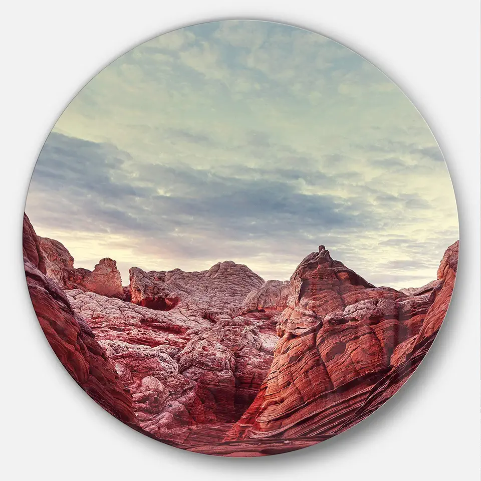 Designart MT12756-C23 Wall Art-Disc of 23 inch, 23'' H x 23'' W x 1'' D 1P, Red