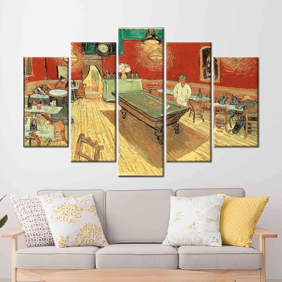 Van Gogh's The Night Cafe Famous Art Canvas Showcasing Exquisite Cafe Artwork And Renowned Table Print On A Durable Canvas For Home Decoration - 1PC - 100x235