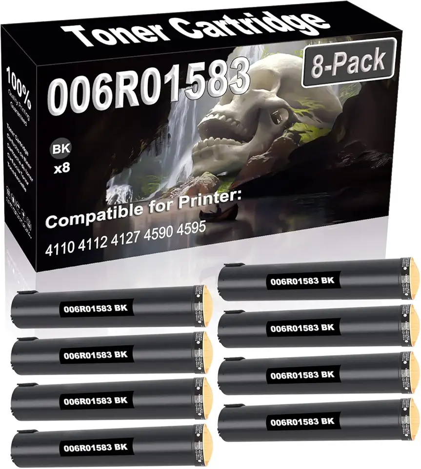 8-Pack (Black) Compatible High Yield 006R01583 Laser Printer Toner Cartridge use for 4110 4112 4127 4590 4595 Printer