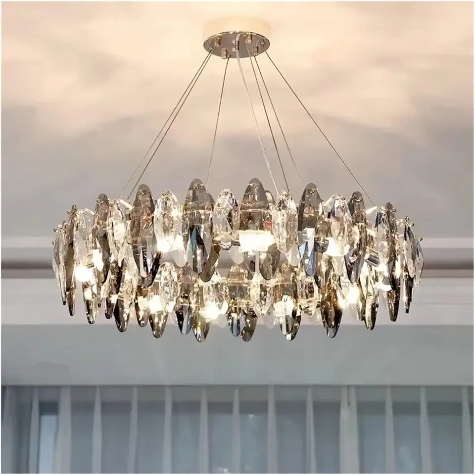 Nordic Luxury Crystal Chandeliers Indoor Chandelier Lighting Lustre E14 LED Pendant Lamp for Living Room Art Decor Hanging Lamp,Full of Fashion