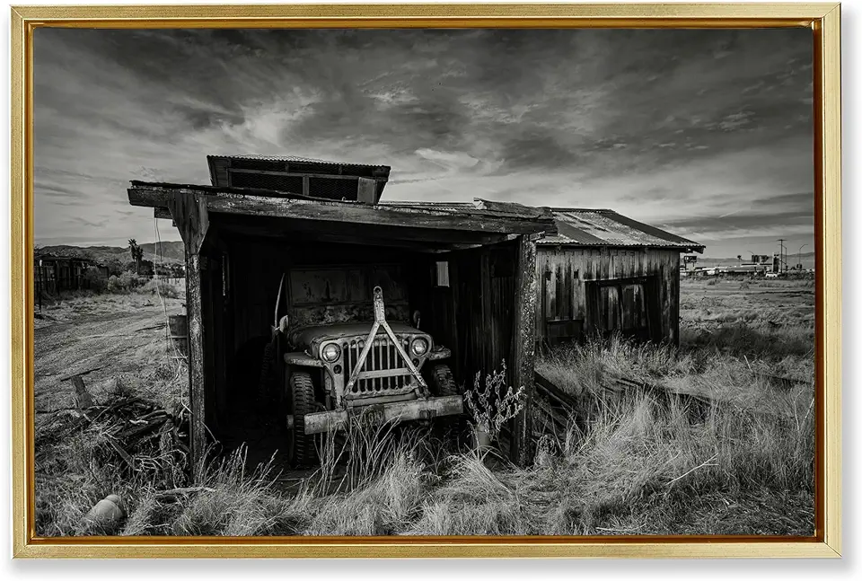 Stupell Industries Desolate Forgotten Roads Gold Framed Floater Canvas Wall Art Design by Dan Katz, 25 x 17