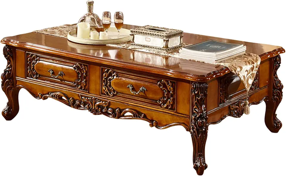 Honorable Retro Coffee Table, Large Noble Living Room End Tables, Farmhouse Decor Vintage Rectangle Center Table, Home Antique Tea Table,150x90x53cm