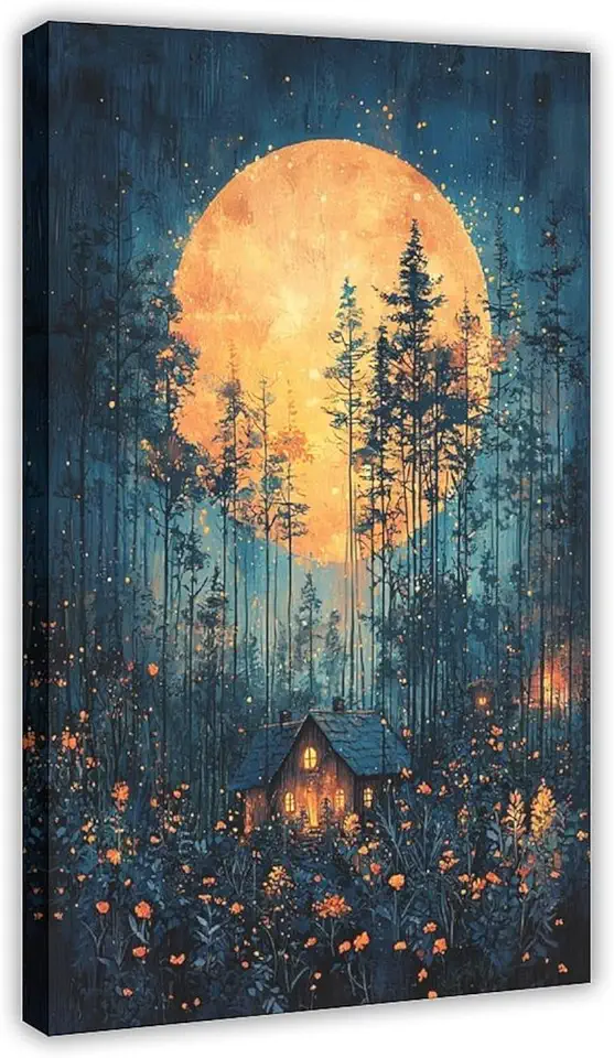 XAHOR Bohemian Nature Wall Art – Mystical Landscape Print for Nordic Interior Style Canvas Poster Bedroom Decor Sports Landscape Office Room Decor Gift 20x30inch(50x75cm)