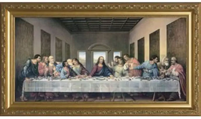 Religious Supply Center Last Supper Redone - Gold Frame