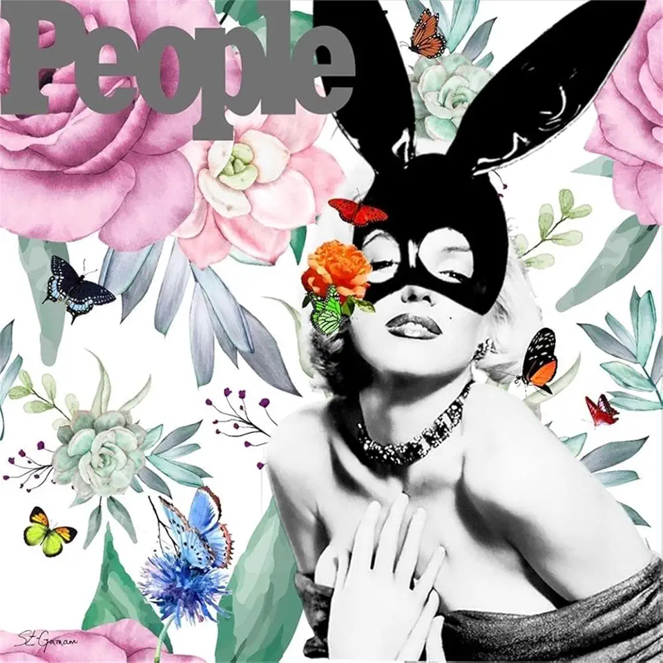 Giant Art 84x84 Butterfly Circus Fine Art Giant Canvas Print in Pink