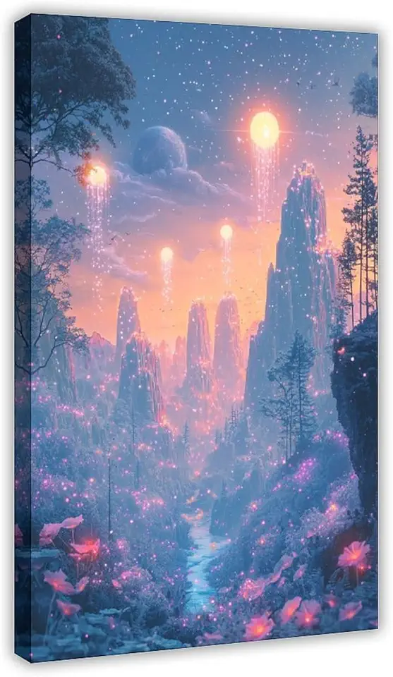 Pastel Fantasy Wall Decor – Surreal Nature Artwork, Large Vertical Poster for Boho Or Artistic Interiors Art Wall Decoration Poster Family Bar Restaurant Garage Cafe Art Sign Gift 20x30inch(50x75cm)