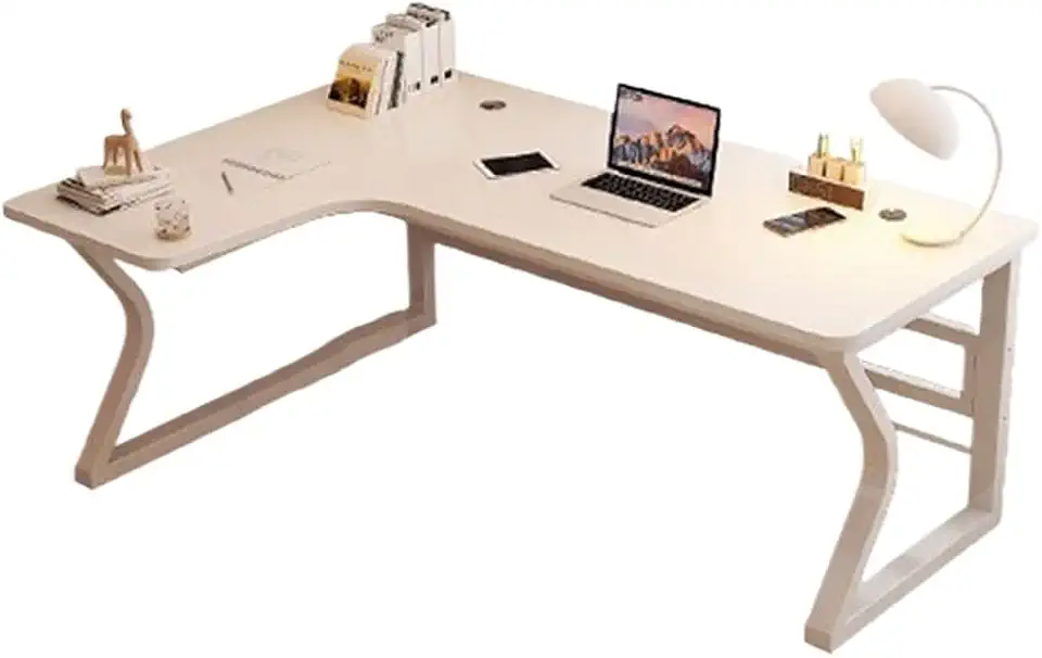 Simple Corner Desk Student Home Study Table Simple Modern Office Desk Bedroom Corner Student Desktop Pc Table Writing(White Left,180x120x75cm)