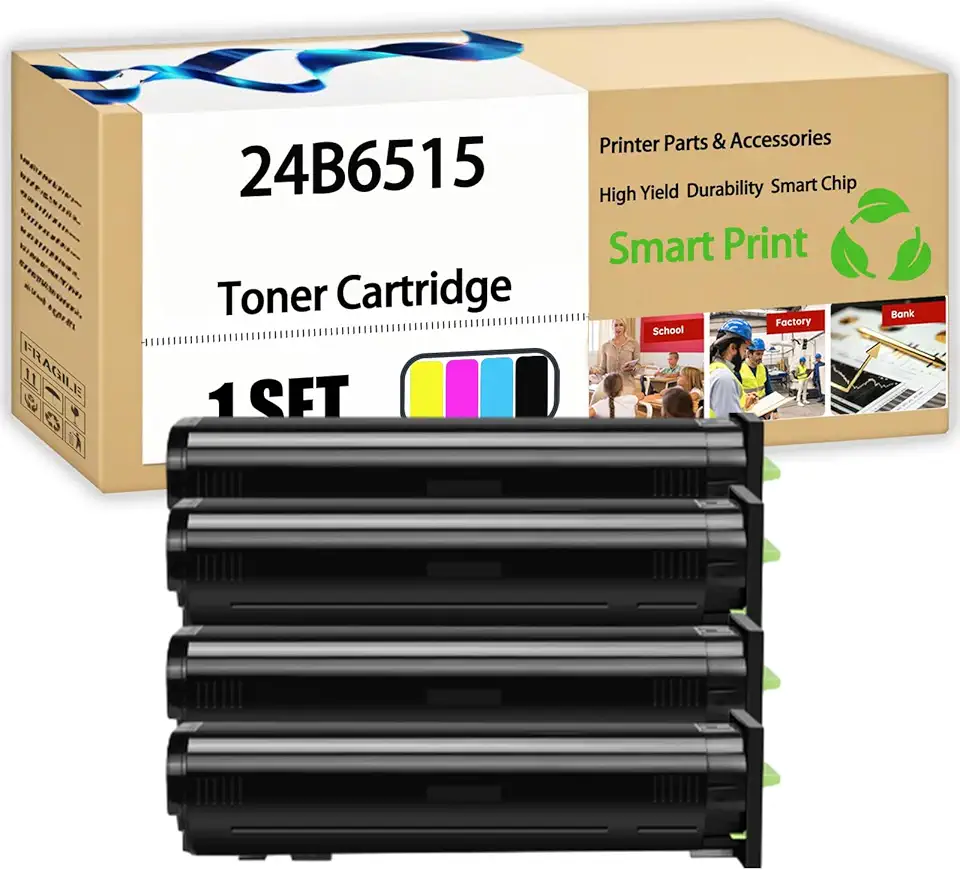 Compatible for Lexmark 24B6515 Toner Cartridge XC8160 XC8160de XC8160dte Printers, High Yield 50000 Pages, with Chip (4-Pack BK/C/M/Y)