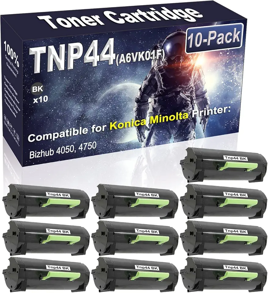 10-Pack (Black) Compatible TNP-44 TNP44 (A6VK01F) Laser Toner Cartridge Replacement for Konica Minolta Bizhub 4050 4750 Printer