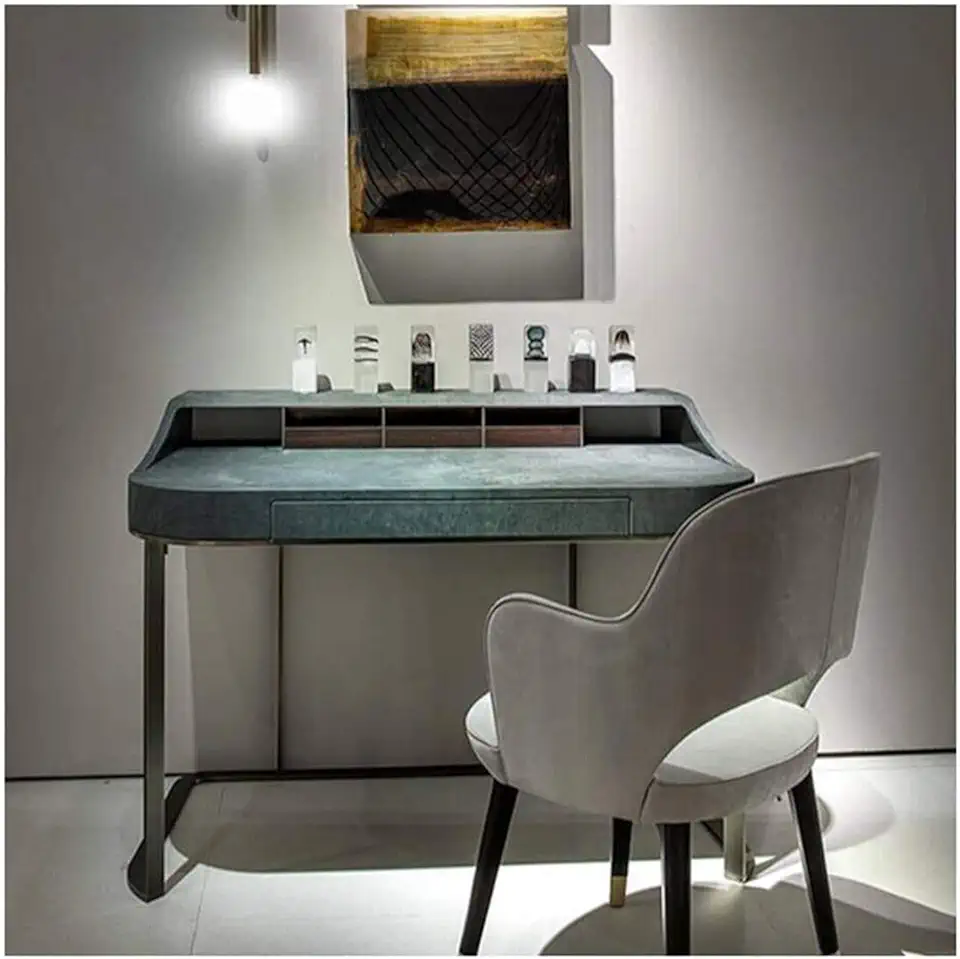 high-end Dressing Table Stool Make-up Table Mirror Vanity Table Bedroom Dresser Set with Dressing Stool (Color : Red) (Green)